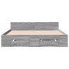 Cadre de lit avec tiroirs sans matelas sonoma gris 140x190 cm 
