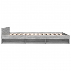 Cadre de lit avec tiroirs sans matelas sonoma gris 140x190 cm 