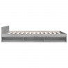 Cadre de lit avec tiroirs sans matelas sonoma gris 140x190 cm 