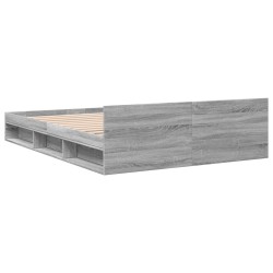 Cadre de lit avec tiroirs sans matelas sonoma gris 140x190 cm 