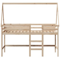 Lit superposé avec échelle et toit sans matelas 90x190 cm 