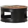 Table basse Noir 68x68x36 cm Bois de récupération massif 