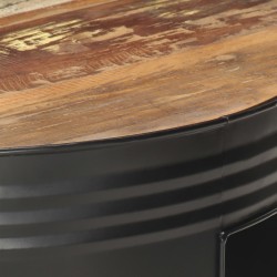 Table basse Noir 68x68x36 cm Bois de récupération massif 