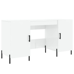 Bureau Blanc brillant 140x50x75 cm Bois d'ingénierie 