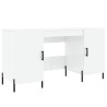 Bureau Blanc brillant 140x50x75 cm Bois d'ingénierie 