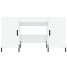 Bureau Blanc brillant 140x50x75 cm Bois d'ingénierie 