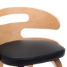 Chaises à manger lot de 4 noir bois courbé et similicuir 