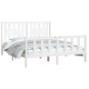 Cadre de lit sans matelas blanc bois de pin massif 160x200 cm 