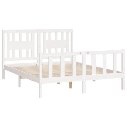 Cadre de lit sans matelas blanc bois de pin massif 160x200 cm 