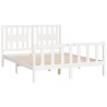 Cadre de lit sans matelas blanc bois de pin massif 160x200 cm 