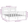 Cadre de lit sans matelas blanc bois de pin massif 160x200 cm 