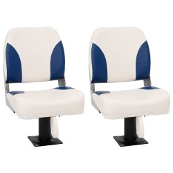 Ensemble de sièges de bateau pliables 4 pcs bleu et blanc 