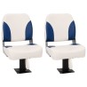 Ensemble de sièges de bateau pliables 4 pcs bleu et blanc 