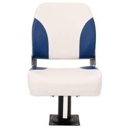 Ensemble de sièges de bateau pliables 4 pcs bleu et blanc 