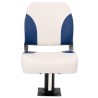 Ensemble de sièges de bateau pliables 4 pcs bleu et blanc 