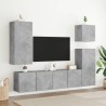 Meuble TV mural gris béton 40,5x30x90 cm bois d'ingénierie 