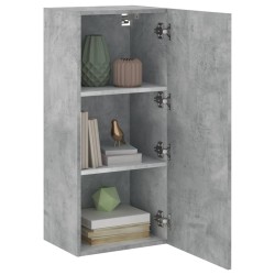 Meuble TV mural gris béton 40,5x30x90 cm bois d'ingénierie 