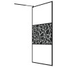 Paroi de douche 115x195 cm Verre ESG avec design de pierre Noir 