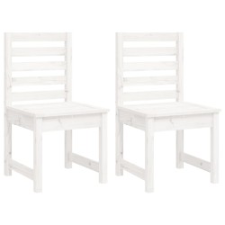 Ensemble à manger de jardin 4 pcs blanc bois massif de pin 