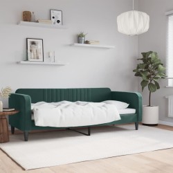 Lit de repos sans matelas vert foncé 80x200 cm velours 