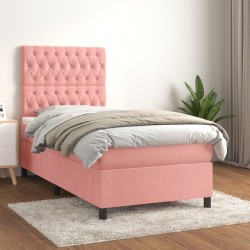 Sommier à lattes de lit et matelas Rose 80x200 cm Velours 