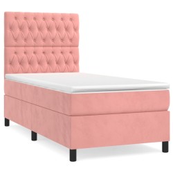 Sommier à lattes de lit et matelas Rose 80x200 cm Velours 