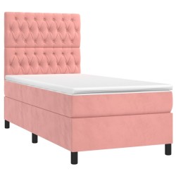 Sommier à lattes de lit et matelas Rose 80x200 cm Velours 