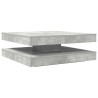 Table basse rotative à 360 degrés gris béton 90x90x34,5 cm 