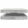 Table basse rotative à 360 degrés gris béton 90x90x34,5 cm 