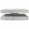 Table basse rotative à 360 degrés gris béton 90x90x34,5 cm 