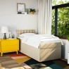 Sommier à lattes de lit et matelas Crème 90x190 cm Tissu 