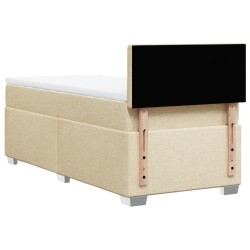 Sommier à lattes de lit et matelas Crème 90x190 cm Tissu 