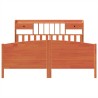 Lit bibliothèque sans matelas cire marron 200x200 cm pin massif 