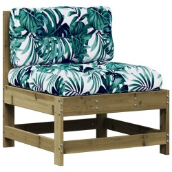 Salon de jardin 4 pcs avec coussins bois de pin imprégné 