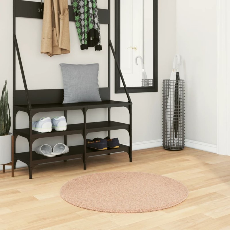 Tapis HUARTE à poils courts doux et lavable rouge clair Ø 80 cm 
