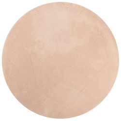 Tapis HUARTE à poils courts doux et lavable rouge clair Ø 80 cm 