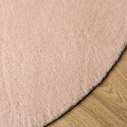 Tapis HUARTE à poils courts doux et lavable rouge clair Ø 80 cm 