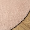 Tapis HUARTE à poils courts doux et lavable rouge clair Ø 80 cm 