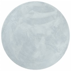 Tapis HUARTE à poils courts doux et lavable bleu Ø 80 cm 