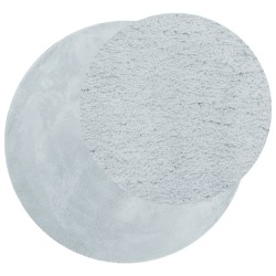 Tapis HUARTE à poils courts doux et lavable bleu Ø 80 cm 