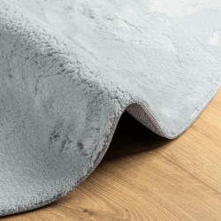 Tapis HUARTE à poils courts doux et lavable bleu Ø 80 cm 