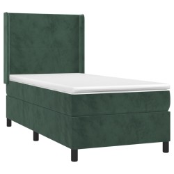 Sommier à lattes de lit matelas LED Vert foncé 80x200cm Velours 