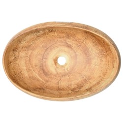 Vasque à poser marron ovale 59x40x15 cm céramique 