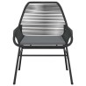 Ensemble à manger de jardin et coussins 5 pcs noir rotin verre 