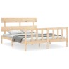 Cadre de lit sans matelas bois de pin massif 