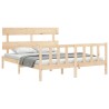 Cadre de lit sans matelas bois de pin massif 