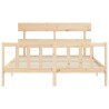 Cadre de lit sans matelas bois de pin massif 