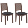 Chaises à manger coussins 2 pcs marron bois massif caoutchouc 