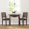 Chaises à manger coussins 2 pcs marron bois massif caoutchouc 