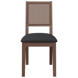 Chaises à manger coussins 2 pcs marron bois massif caoutchouc 